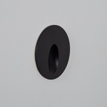 Ledkia Balise Extérieure LED 3W Encastrable Circulaire Mural Noir Chaudière Blanc Chaud 2700K 1
