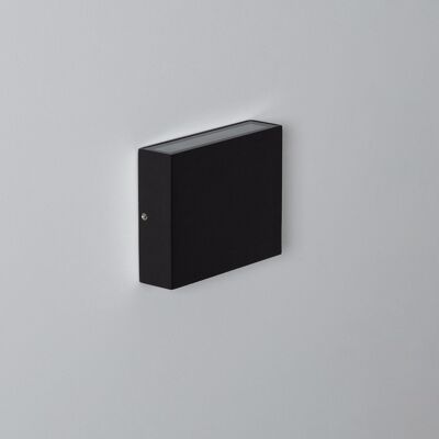 Ledkia Aplique de Pared Exterior LED 6W Iluminación Doble Cara Cuadrado Negro Kaysa Blanco Cálido 2700K