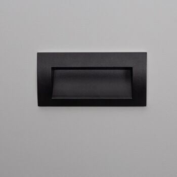 Ledkia Balise Extérieure LED 4W Encastrable Rectangulaire Mural Noir Elin Blanc Neutre 4000K 3