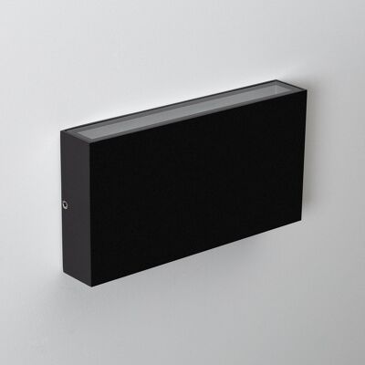 Ledkia Aplique de Pared Exterior LED 10W Iluminación Doble Cara Rectangular Negro Kaira Blanco Cálido 2700K