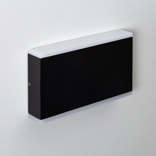 Ledkia Aplique de Pared Exterior LED 10W Iluminación Doble Cara Rectangular Negro Hera Blanco Cálido 2700K