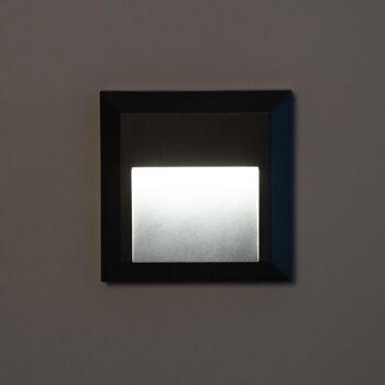 Ledkia Balise Extérieure LED 1W Carrée Surface Murale Noir Byron Blanc Neutre 4000K 2