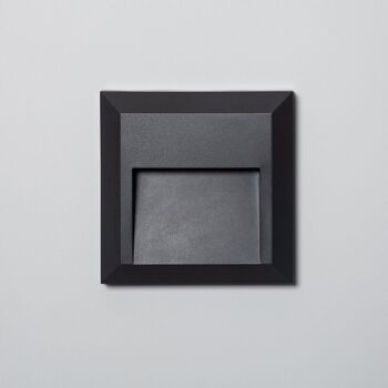 Ledkia Balise Extérieure LED 1W Carrée Surface Murale Noir Byron Blanc Neutre 4000K 3