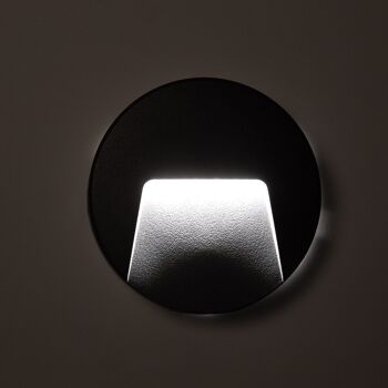 Ledkia Balise Extérieure LED 3W Circulaire Murale Surface Noir Nilsa Blanc Neutre 4000K 2