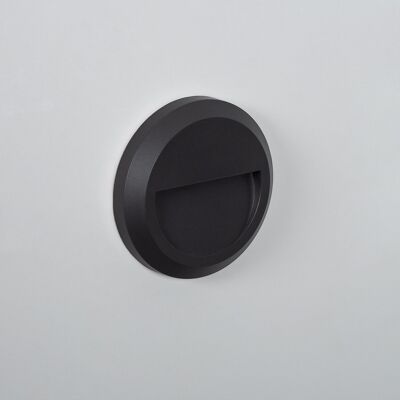 Ledkia Balise Extérieure LED 1W Circulaire Murale Surface Noir Edulis Blanc Neutre 4000K