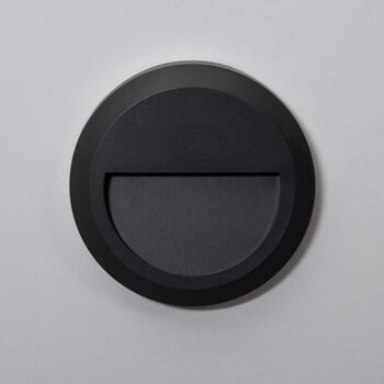 Ledkia Balise Extérieure LED 1W Circulaire Murale Surface Noir Edulis Blanc Neutre 4000K 3