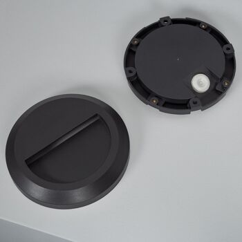 Ledkia Balise Extérieure LED 1W Circulaire Murale Surface Noir Edulis Blanc Neutre 4000K 4