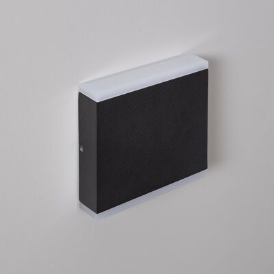 Ledkia Außenwandleuchte LED 6W doppelseitige Beleuchtung quadratisch Schwarz Orus Warmweiß 2700K