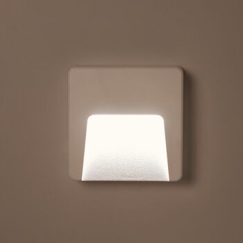 Ledkia Balise Extérieure LED 3W Carrée Surface Murale Blanc Dag Blanc Chaud 2700K 2