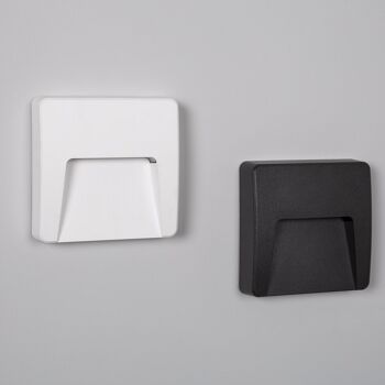 Ledkia Balise Extérieure LED 3W Carrée Surface Murale Noir Dag Blanc Neutre 4000K 6