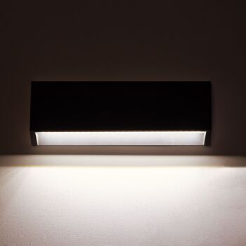 Ledkia Balise Extérieure LED 3W Rectangulaire Surface Murale Noir Tunisie Blanc Chaud 2700K 2