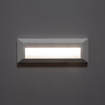 Ledkia Balise Extérieure LED 2W Rectangulaire Surface Murale Elide Blanc Blanc Neutre 4000K 2