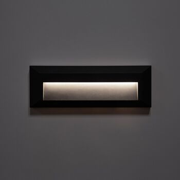 Ledkia Balise Extérieure LED 2W Rectangulaire Surface Murale Noir Élide Blanc Neutre 4000K 2