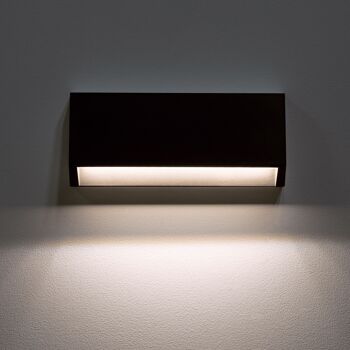 Ledkia Balise Extérieure LED 3W Rectangulaire Surface Murale Noir Valeta Blanc Neutre 4000K 2