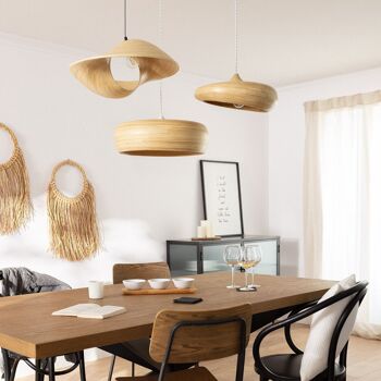 Ledkia Shuka Suspension Big Acacia Bambou Abat-jour Ø600 mm ILUZZIA Naturel 5