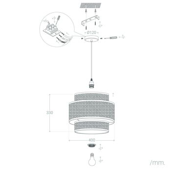 La lampe à suspension en rotin Ledkia sent le triple naturel 2