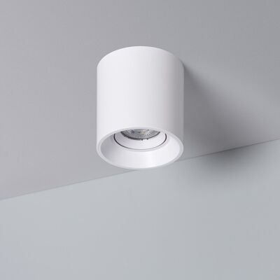 Ledkia White Ceiling Light with GU10 Space Bulb Warm White 3000K