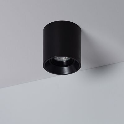 Plafonnier Ledkia Noir avec Ampoule GU10 Space Blanc Chaud 3000K