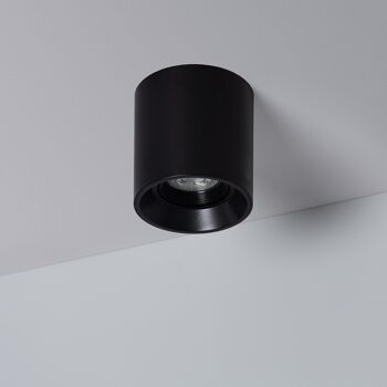 Plafonnier Ledkia Noir avec Ampoule GU10 Space Blanc Chaud 3000K 1