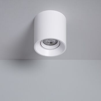 Plafonnier Ledkia Blanc avec Ampoule GU10 Space Blanc Froid 6000K 7