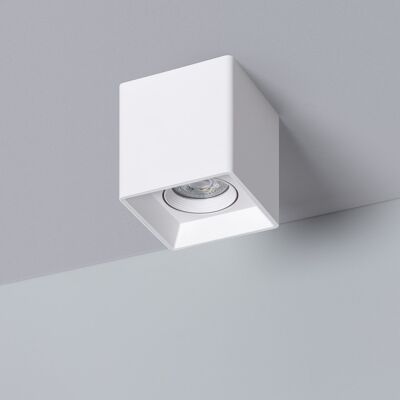 Ledkia Aplique de Techo Cuadrado Blanco con Bombilla GU10 Space Blanco Neutro 4000K