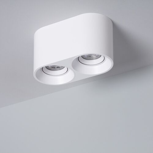 Ledkia Aplique de Techo Doble Blanco con Bombilla GU10 Space Blanco Neutro 4000K