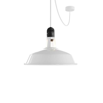 Ledkia Pendant Lamp with Aluminum Shade for Outdoor IP65 Eiva Elegant Creative-Cables PDENE50SM01PAM11VBL White