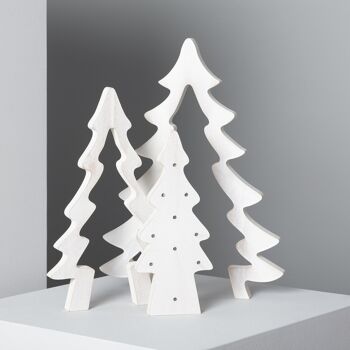Ledkia Sapin de Noël LED en Bois avec Batterie Kolm Blanc 3