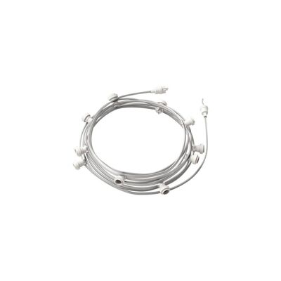 Ledkia Guirnalda Exterior Lumet System 12.5m con 10 Portalámparas E27 Blanco Creative-Cables CATE27B125 Blanco - Negro