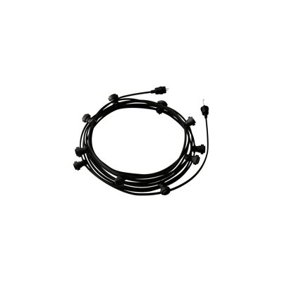 Guirlande extérieure Ledkia Lumet System 12.5m avec 10 Douilles E27 Noir Creative-Cables CATE27N125 Blanc - Noir