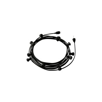 Guirlande extérieure Ledkia Lumet System 12.5m avec 10 Douilles E27 Noir Creative-Cables CATE27N125 Blanc - Noir 1