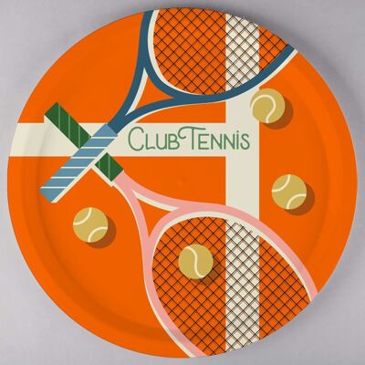 Plateau rond en Bois - CLUB TENNIS