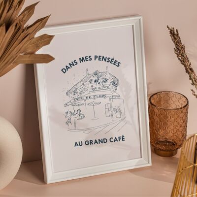 Póster Café de Flore París A4