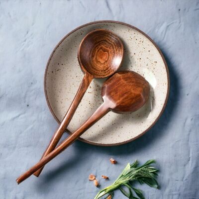 Cuillère japonaise en bois à long manche