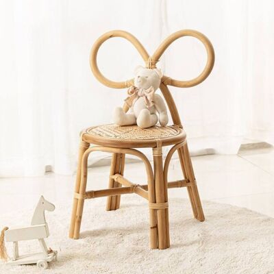 Children's natural rattan chair