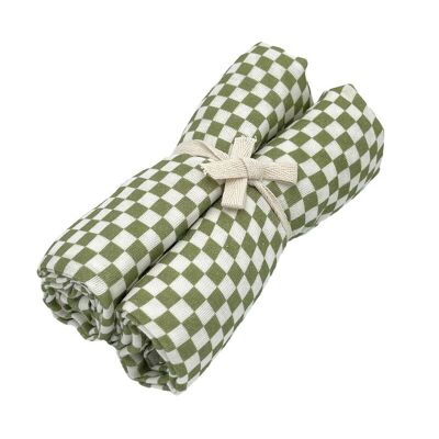 Set Of 2 Checkerboard Swaddles - GASPARD