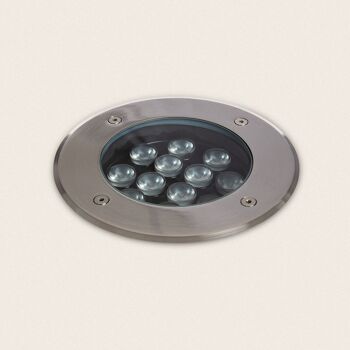 Ledkia Spot LED Extérieur 12W Solide Encastré Sol Inox Blanc Chaud 3000K 1
