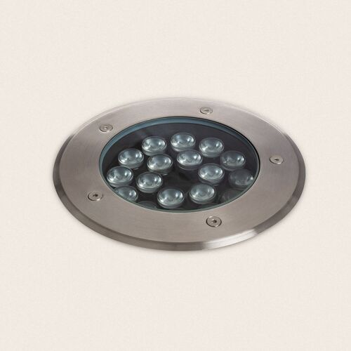 Ledkia Foco Exterior LED 18W Solid Empotrable Suelo Inox Blanco Cálido 3000K