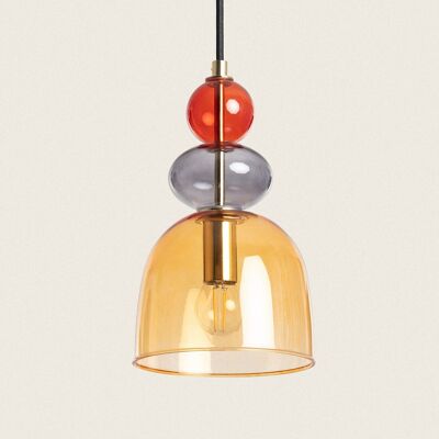 Ledkia Baudelaire Amber Metal and Glass Pendant Lamp