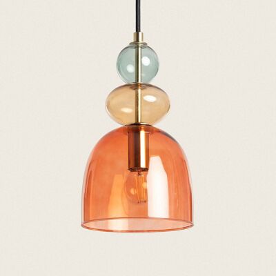 Ledkia Red Baudelaire Metal and Glass Pendant Lamp