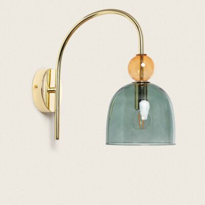 Ledkia Wall Lamp Metal and Glass Baudelaire Green