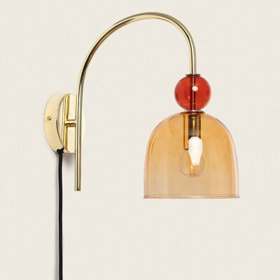 Ledkia Metal and Glass Wall Lamp Baudelaire Amber