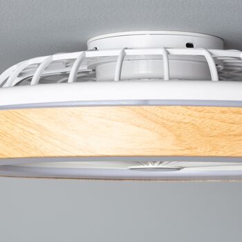 TechBrey Dhalia Wood LED Ventilateur de plafond 58 cm Moteur CC 3
