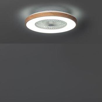TechBrey Dhalia Wood LED Ventilateur de plafond 58 cm Moteur CC 5