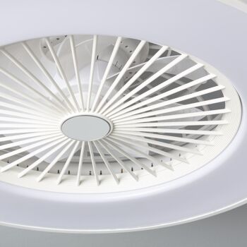 TechBrey Dhalia Ventilateur de plafond LED blanc 58 cm Moteur CC 4