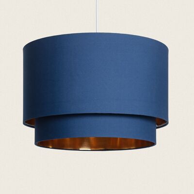 Ledkia Bello Duo Fabric Pendant Lamp Dark Blue Reflection