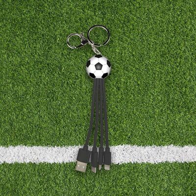 3-in-1-Universal-Ladekabel – iPhone Lightning / USB Typ-C / Micro-USB – Fußball