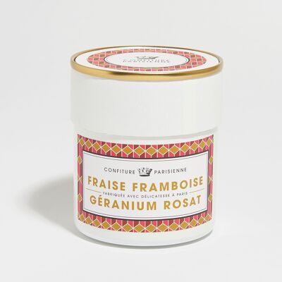 Fraise, framboise, géranium rosat confiture