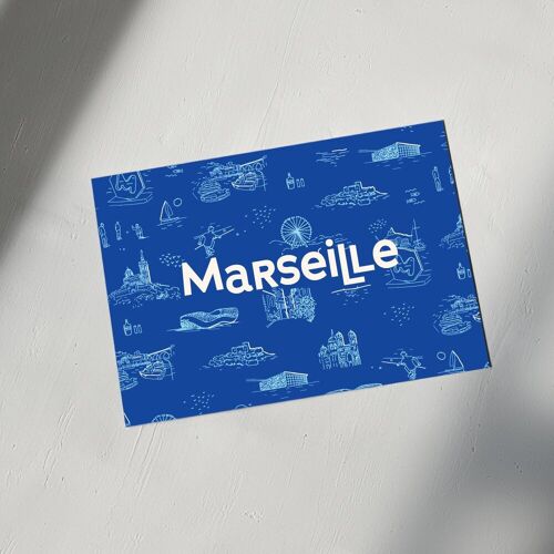 Carte postale Marseille crayonnée