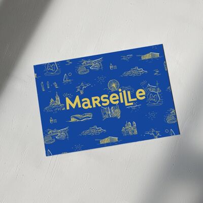 Postkarte Marseille Crayonné